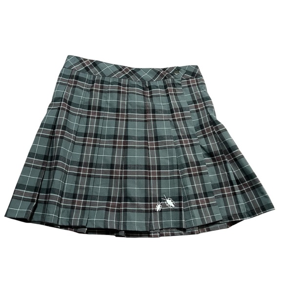 Beetlejuice Branded Plaid Pleated Skirt - Green with bugs Size Small Halloween - Picture 1 of 8